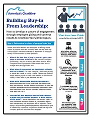 Build buy-in from leadership: employee giving and retention