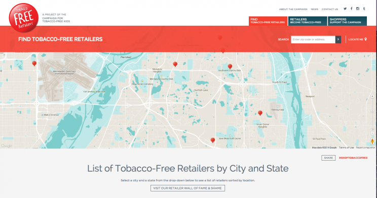 Tobacco-Free map