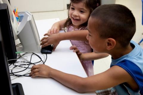 Children on computer