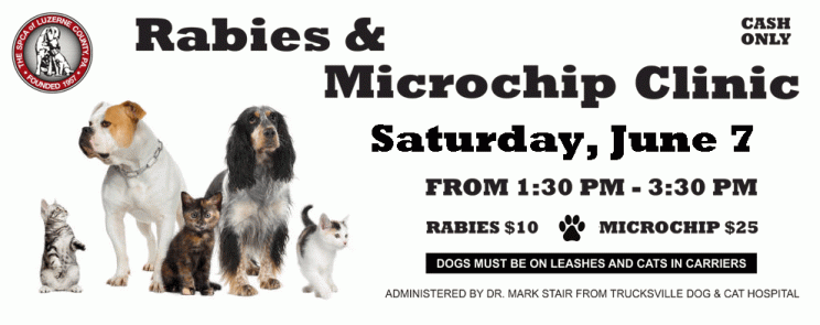 Rabies & Microchip Clinic on June 7th