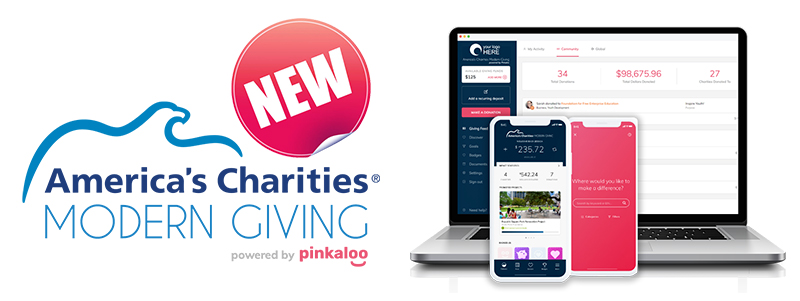 America's Charities powered by Pinkaloo Platform Interface Graphic_launch Newsletter social media graphic