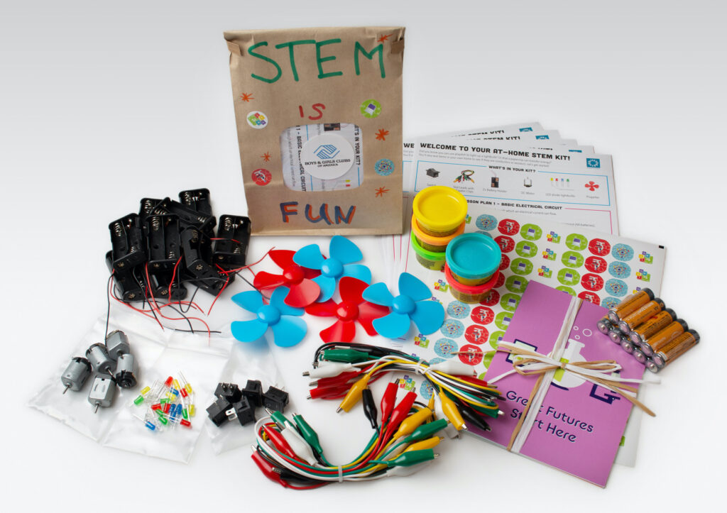 STEM kit - Flat lay with circuits