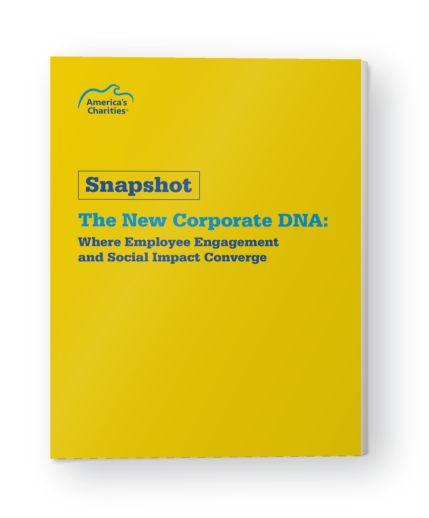 Cover of the America’s Charities Snapshot report The New Corporate DNA: Where Employee Engagement and Social Impact Converge